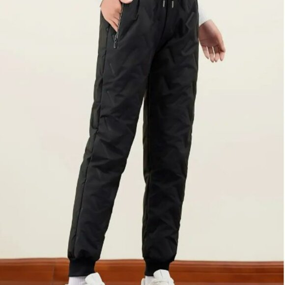 Fleece-Lined Joggers - Black outsite - XL - NWOT - Picture 3 of 4